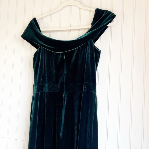 Anthropologie BHLDN Size 0 Edison Velvet Dress in Emerald Green - Picture 7 of 9